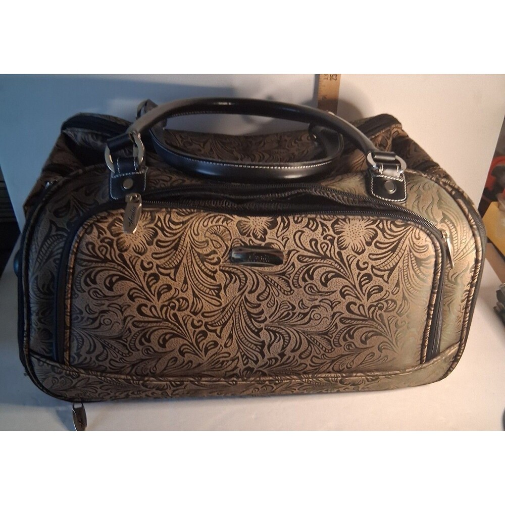 Vintage Amelia Earhart Paisley Rolling Satchel Bag